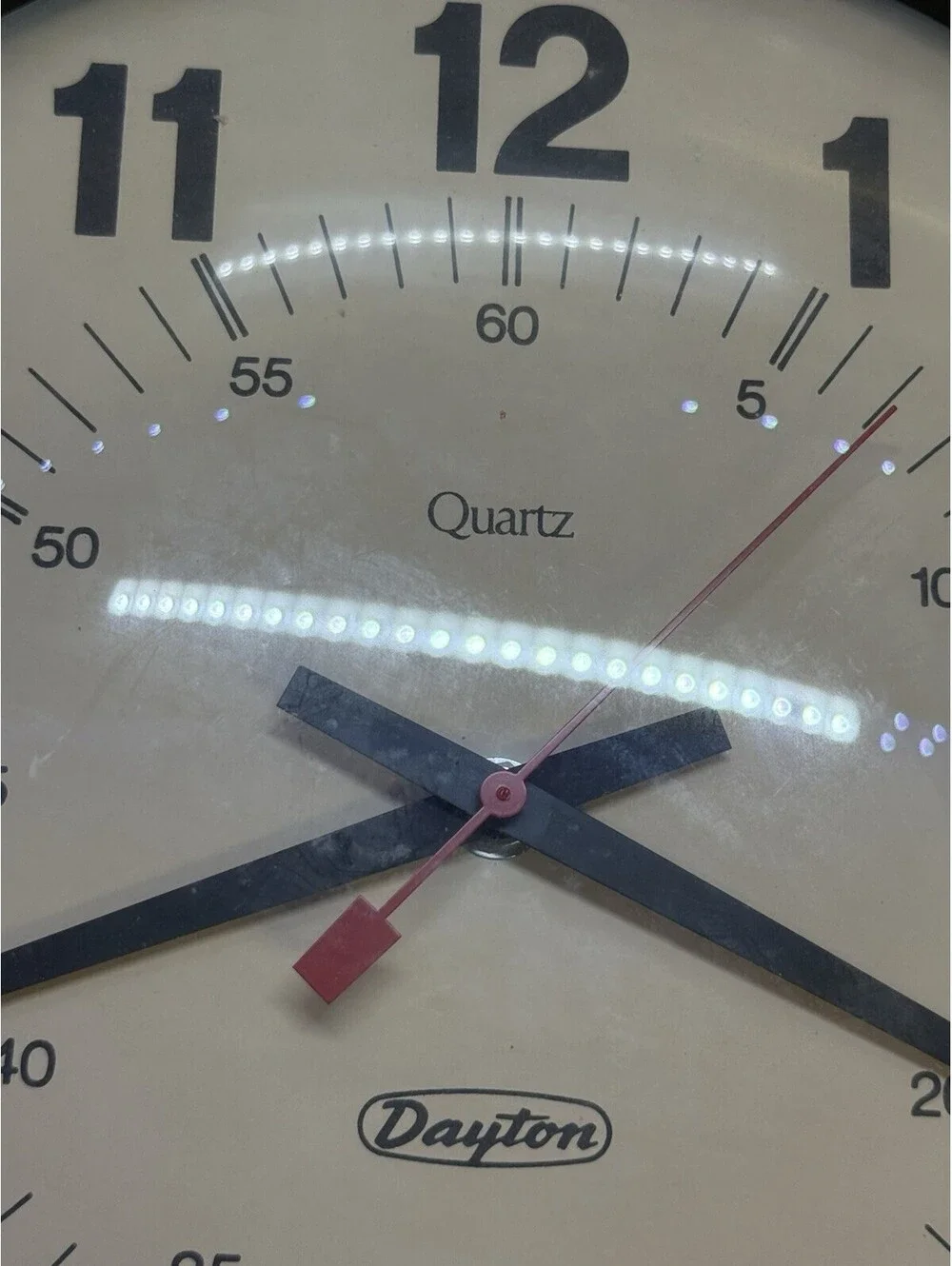 Vintage Dayton 14” Industrial School Wall Clock Quartz Model 5H495B